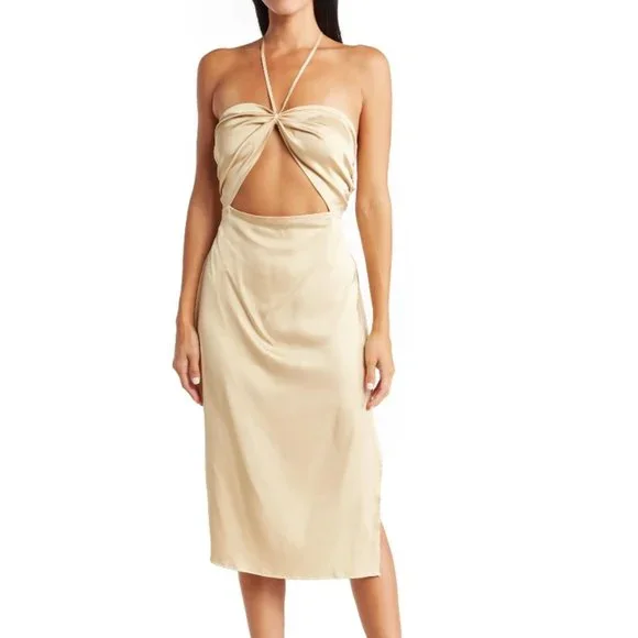 slim fit dress slacks Halter Midi Dress – WeWoreWhat main image 0